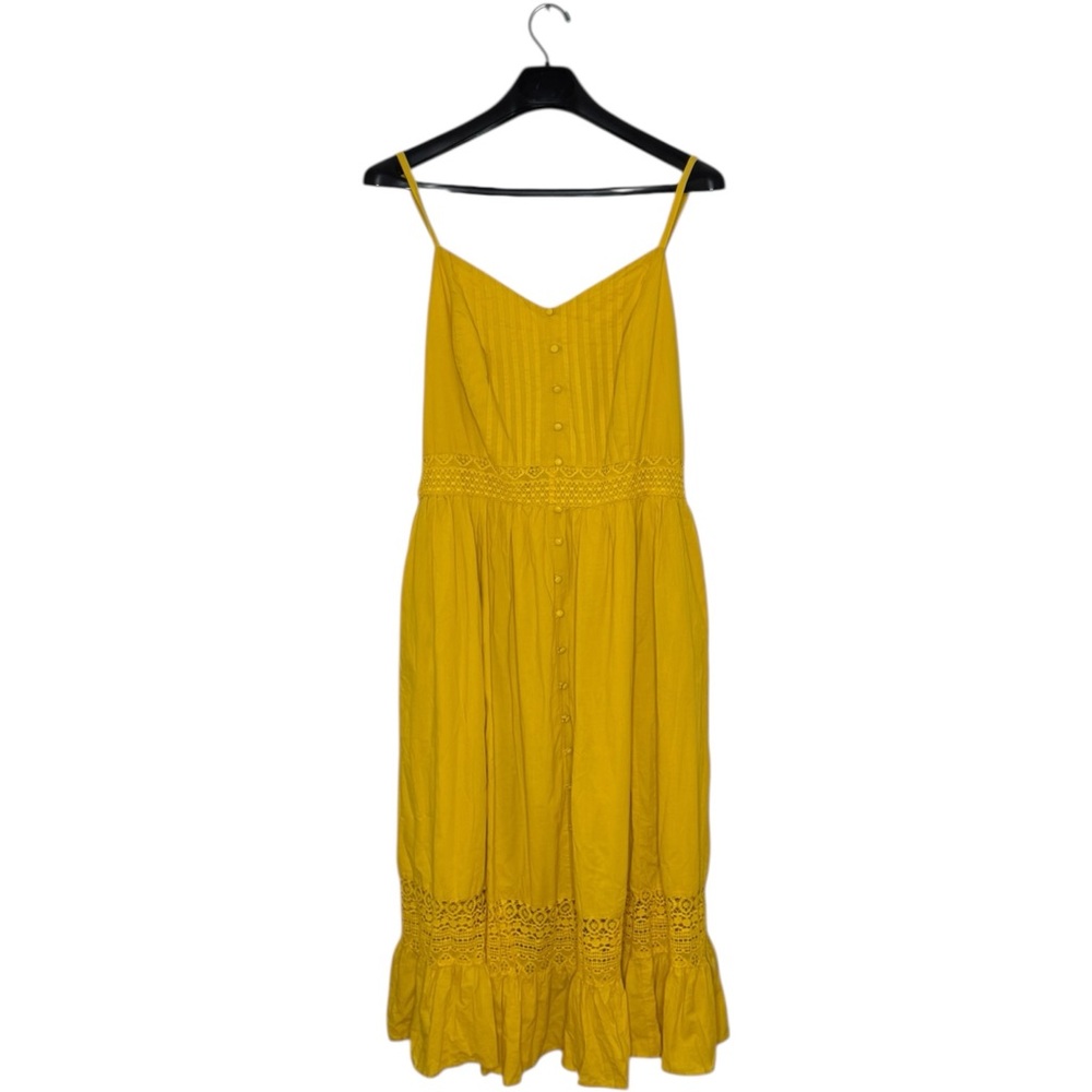 Torrid Yellow Midi Dress with Lace Detail